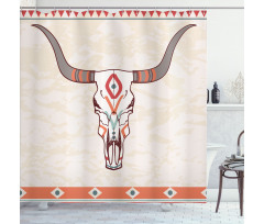 Ornate Bull Skull Shower Curtain