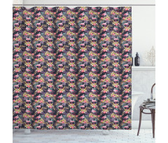 Tropical Summer Flora Flamingo Shower Curtain