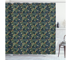 Exotic Summer Foliage Flora Shower Curtain