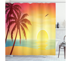 Vivid Sunrise at Fantasy Beach Shower Curtain