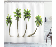 Different Sized Tropical Trees Shower Curtain