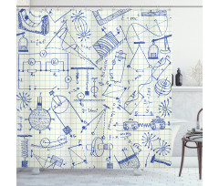 Technical Formulas Notebook Shower Curtain