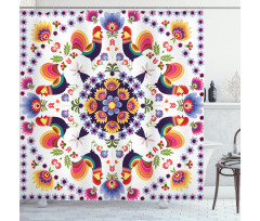 Folkloric Flowers Shower Curtain