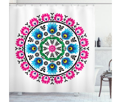 Circular Slav Motif Shower Curtain