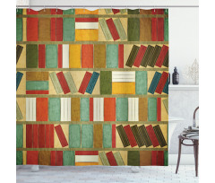 Vintage Library Painting Shower Curtain