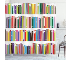 Colorful Doodle of Books Shower Curtain