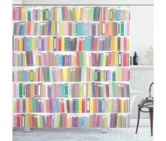 Colorful Cartoon Library Shower Curtain