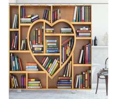 Love Reading Books Heart Shower Curtain