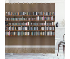 Interior Bookshelves Wall Shower Curtain