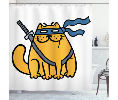 Hero Pet with Blindfold Shower Curtain