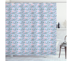 Flourishing Theme Leaf Shower Curtain