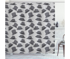 Doodle Drawn Hats Shower Curtain