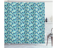 Green and Blue Tones Shower Curtain