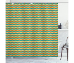 Geometric Colorful Lines Shower Curtain