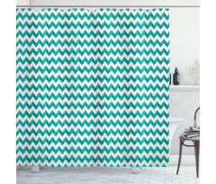 Contemporary Grunge Zigzags Shower Curtain