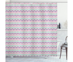 Pastel Tones Zigzags Shower Curtain