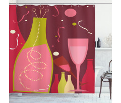 Champagne Drinks Shower Curtain