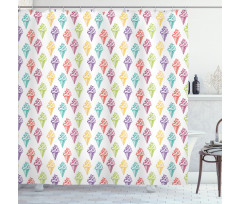 Colorful Sketchy Drawn Shower Curtain