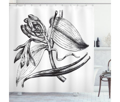 Vintage Engraved Flower Art Shower Curtain