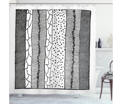 Hand Drawn Uneven Lines Shower Curtain