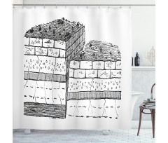 Rock Formation Theme School Shower Curtain