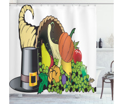 Cornucopia Motif Shower Curtain