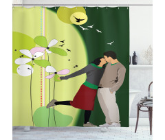 Abstract Love Composition Shower Curtain