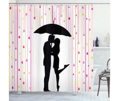 Couple Umbrella Romance Shower Curtain