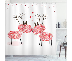 Reindeer with Finger Prints Shower Curtain