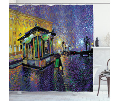 Kyiv City Night Art Shower Curtain