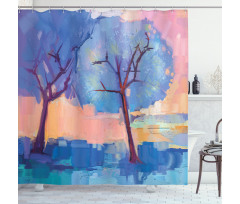 Abstract Nature Trees Shower Curtain