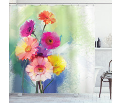 Gerbera Flowers Art Shower Curtain