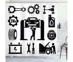 Car Repairing Shower Curtain