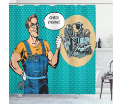 Pop Art Repairman Shower Curtain