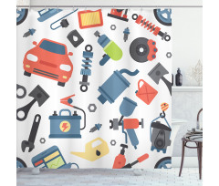 Car Repair Elements Shower Curtain