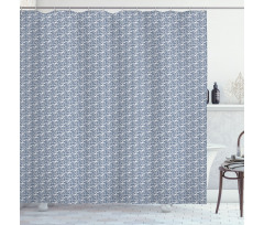 Ocean Theme Wave Pattern Shower Curtain