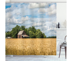 Cottage in a Wheat Field Shower Curtain