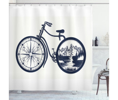 Compass and Landscape Wheels Shower Curtain