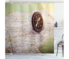 Navigate Equipment on Map Shower Curtain