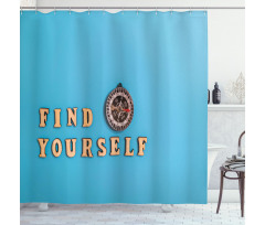 Find Yourself Text and Tool Shower Curtain