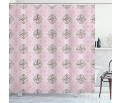 Windroses Pattern Shower Curtain