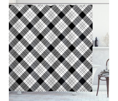 Diagonal Hatched Polygons Shower Curtain