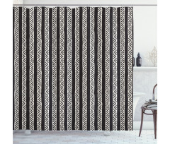 Tribal Style Abstract Lines Shower Curtain