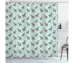 Animal and Tiny Hearts Shower Curtain