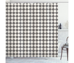 Rhombuses with Wavy Lines Shower Curtain