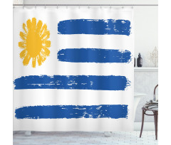 Brush Painting Stroke Flag Shower Curtain