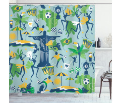 Theme of Brazil Cultural Shower Curtain