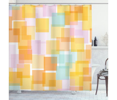 Geometric Random Squares Shower Curtain