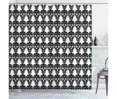 Ornamental Skull Print Shower Curtain