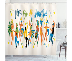 Viva Rio De Janeiro Words Shower Curtain